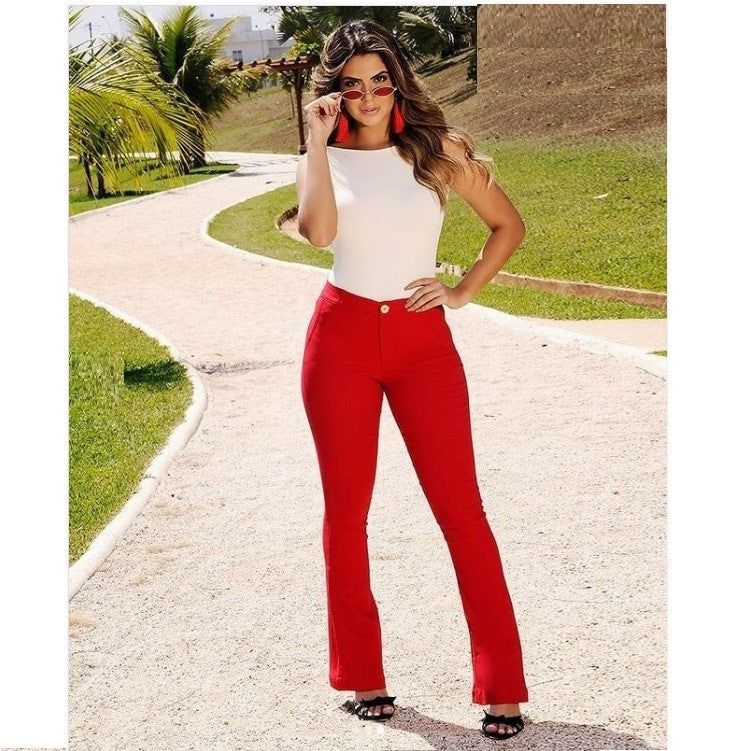 Calça Flare Bengaline Katy - Rosa